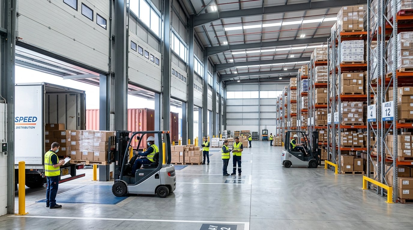 Warehouse operations and container staging